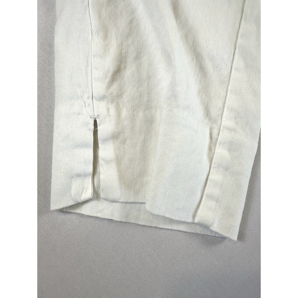 J Jill Pants Womens Ivory Linen Stretch Blend Stretch Pull On Crop Ankle Size XL - Picture 2 of 6
